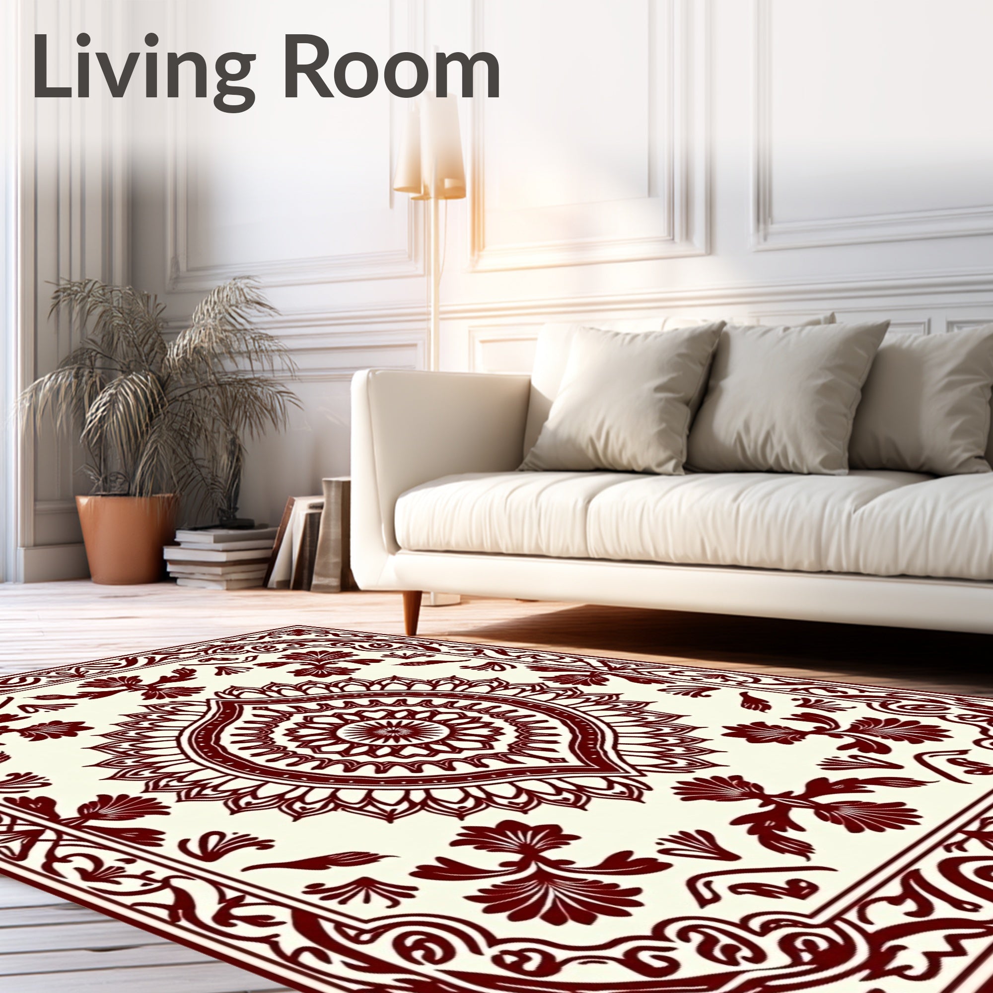 Traditional Floral And Mandala Pattern Rug