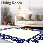 Intricate Interlocking Knot Border Design Rug