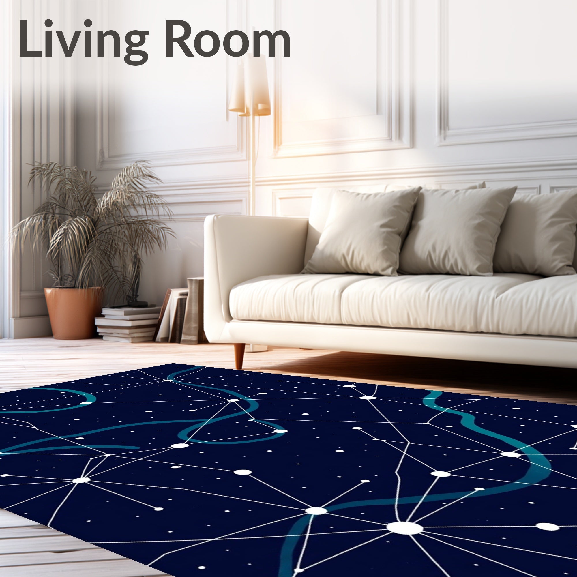 Abstract Star Map Pattern Rug