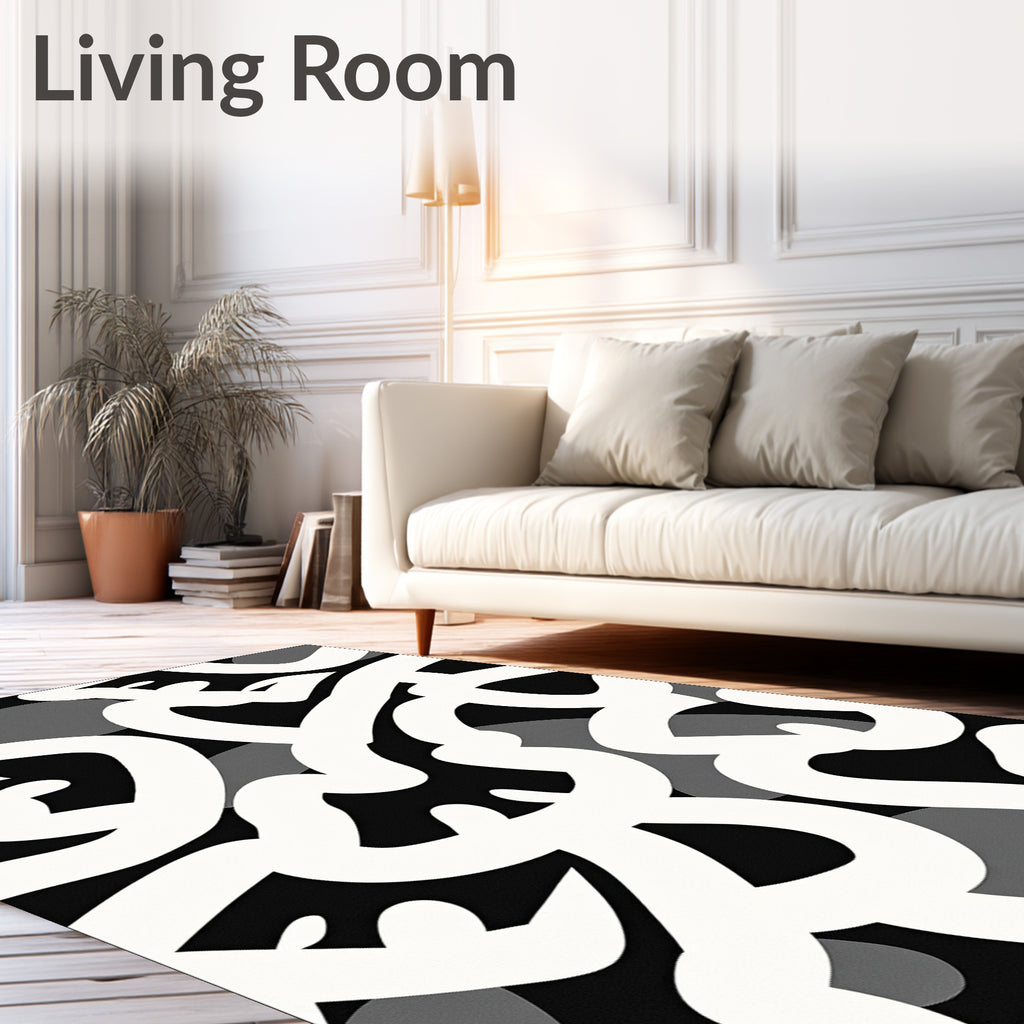 Bold Abstract Swirl Pattern Rug