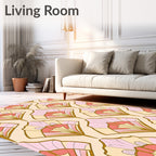 Art Deco Fan Pattern Pastel Rug