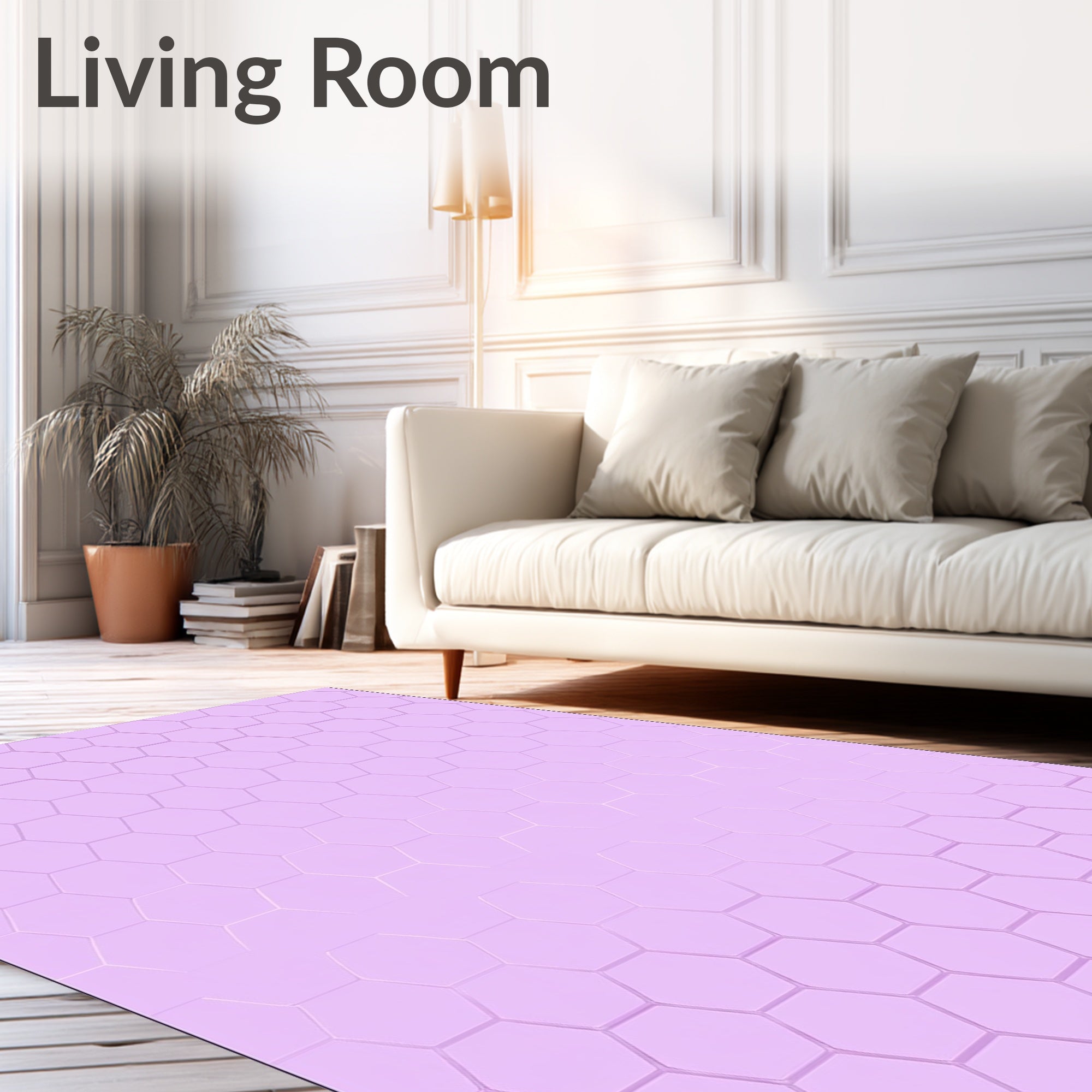 Pastel Hexagon Geometric Pattern Rug