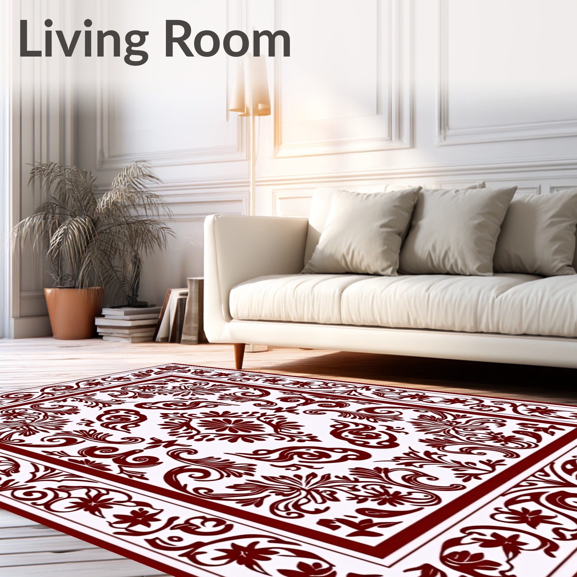 Elegant Floral Scrollwork Heritage Design Rug