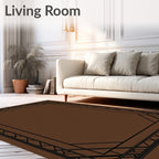 Elegant Black Geometric Deco Frame Rug