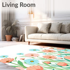 Spring Meadow Floral Pattern Rug