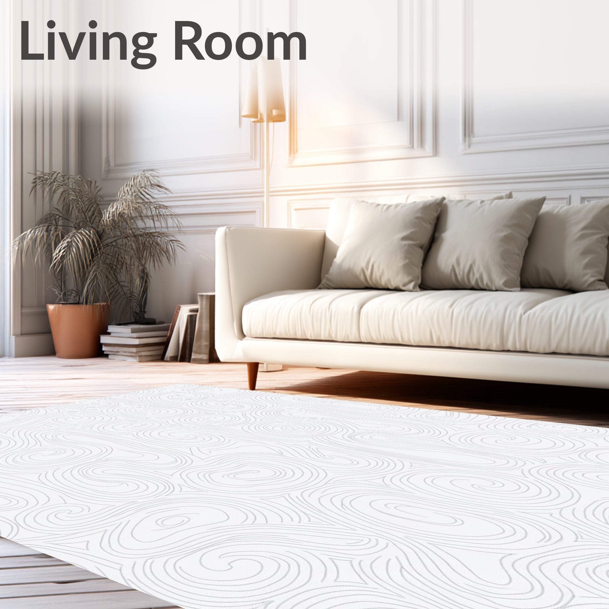 Subtle Swirl Lines Pattern Rug
