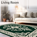 Elegant Floral Scrollwork Intricate Design Rug