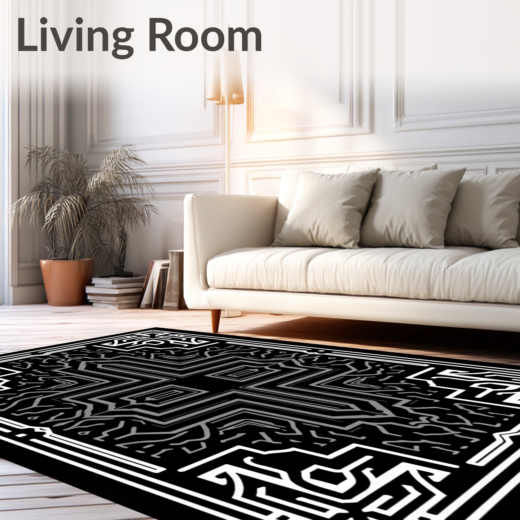 Monochromatic Geometric Circuit Pattern Rug