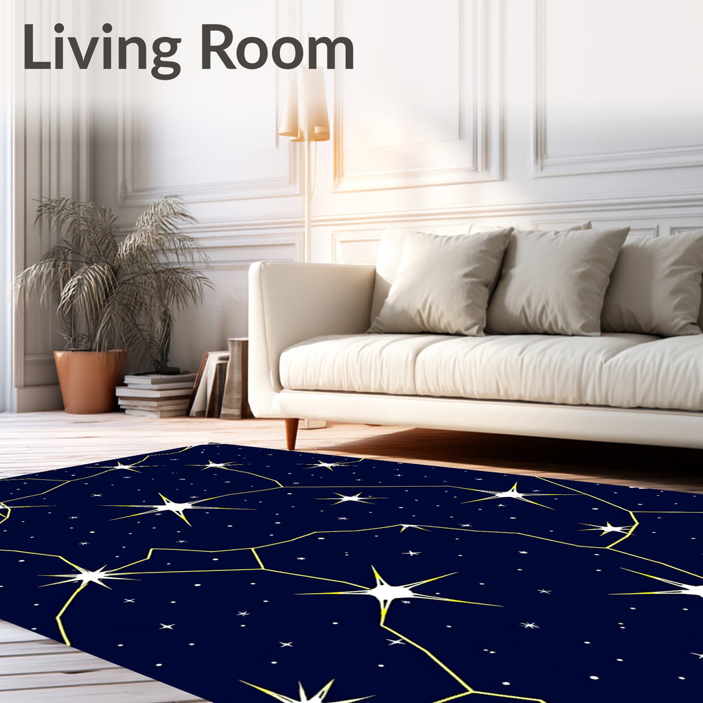 Night Sky Constellation Pattern Rug