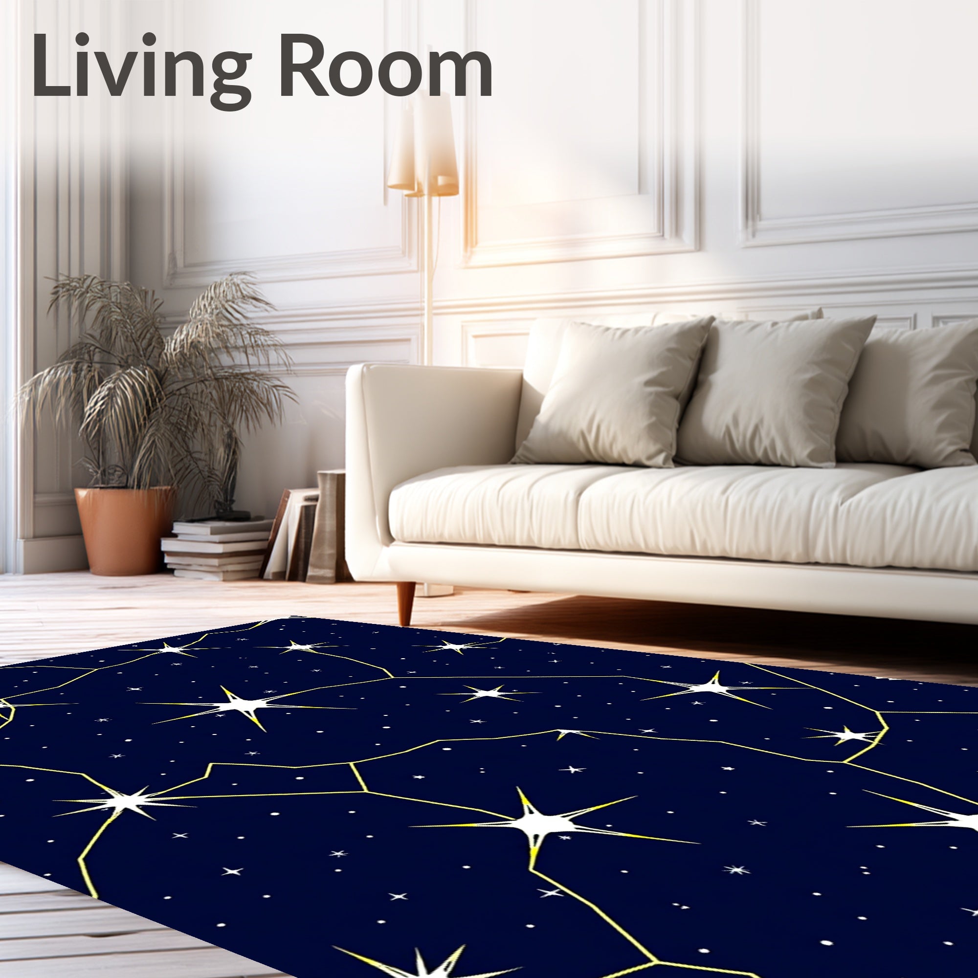 Night Sky Constellation Pattern Rug