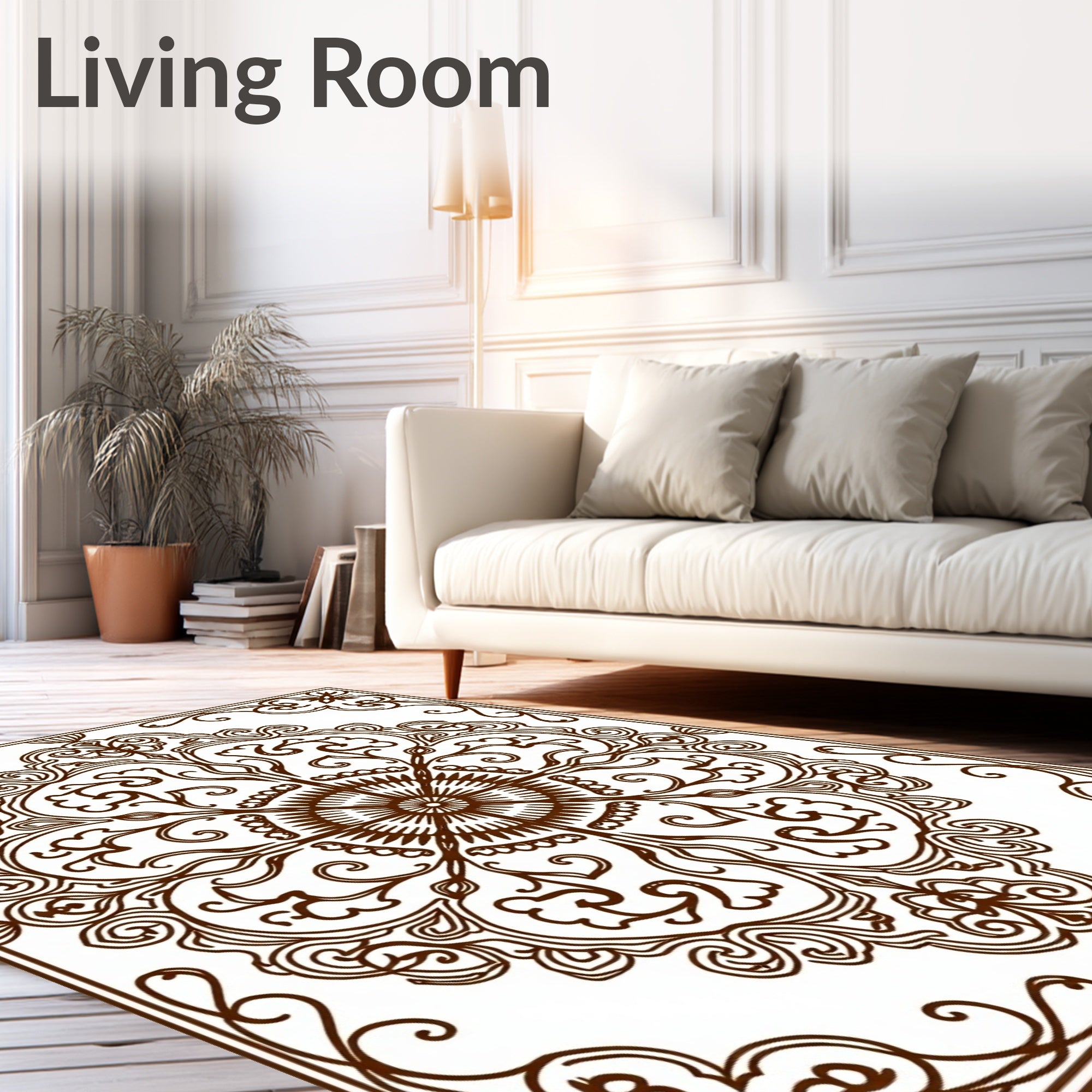 Ornate Floral Medallion Design Rug