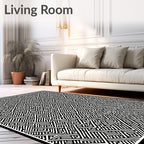 Sharp Linear Maze Motif Rug