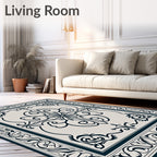 Classic Floral Medallion Border Design Rug