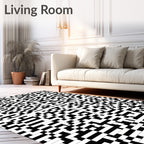 Abstract Rectangular Pattern Contrast Rug