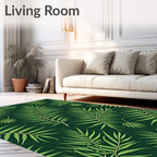 Green Leaf Motif Pattern Rug