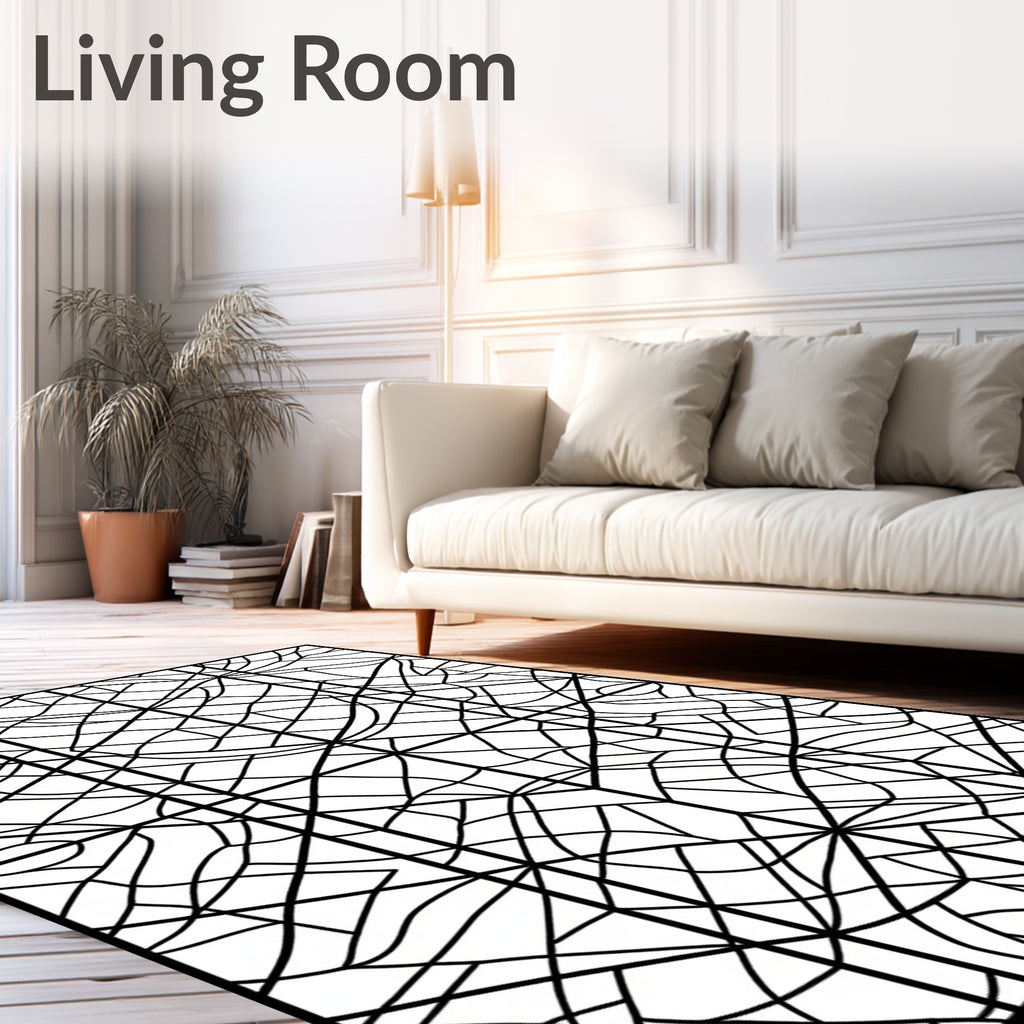 Abstract Intersecting Lines Geometric Pattern Rug