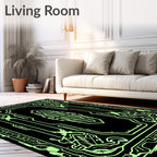 Sci Fi Geometric Abstract Neon Design Rug