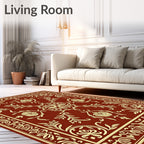 Ornate Floral Damask Pattern Rug
