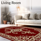 Intricate Floral Border Design Rug