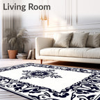 Classic Floral Symmetry Border Design Rug