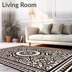 Intricate Radial Sunburst Patterned Rug