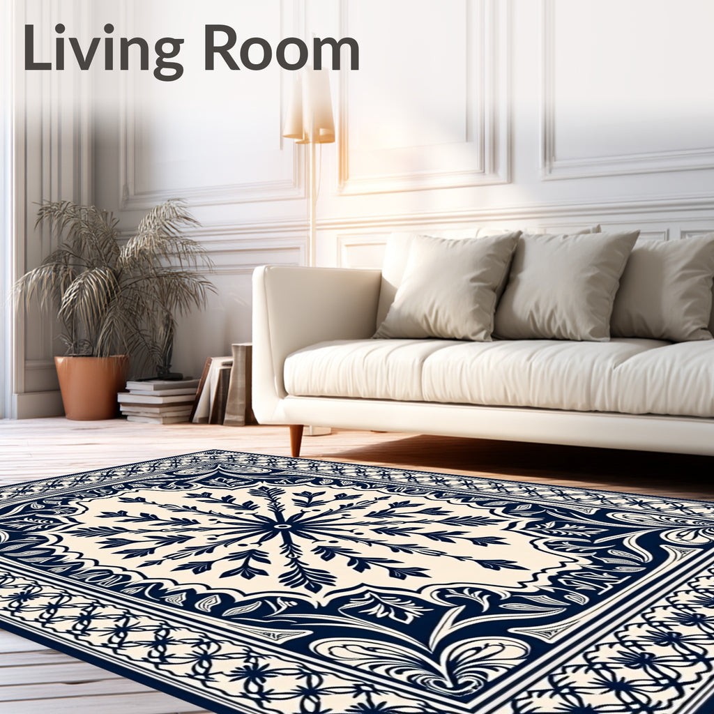 Ornate Floral Scrollwork Medallion Rug