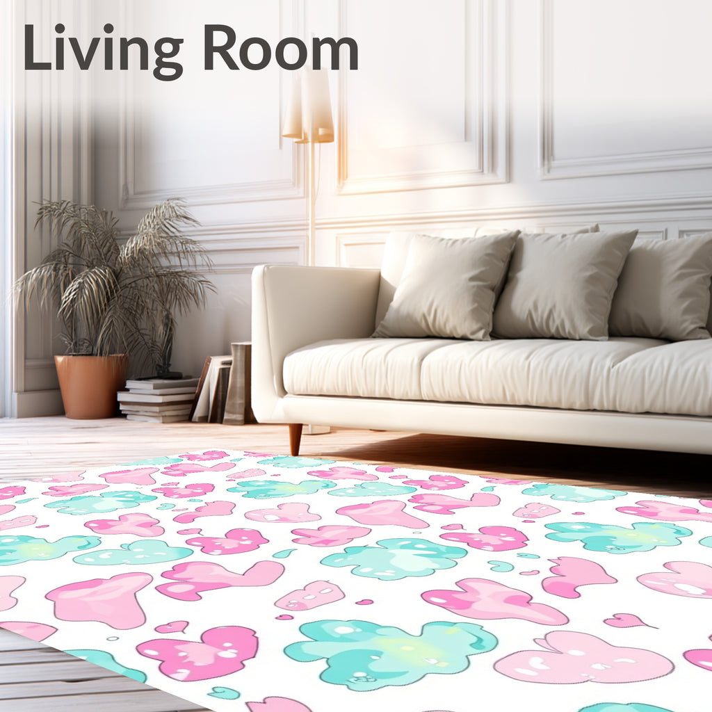 Sweet Pastel Paint Splatter Pattern Rug