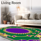 Grand Oval Center Detailed Jewel Rug