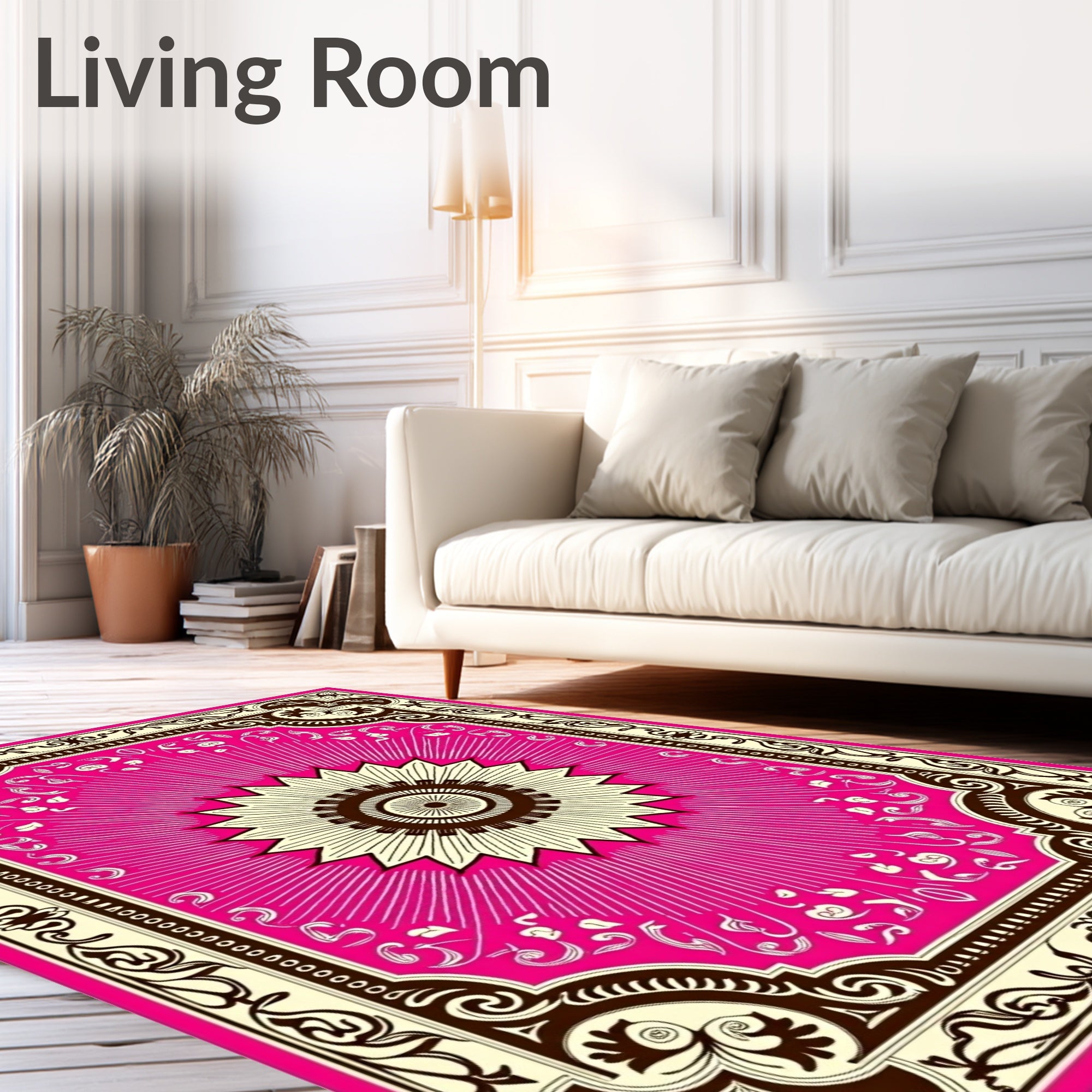 Vibrant Flower Burst Geometric Design Rug