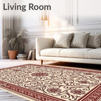Ornate Floral Vine Arabesque Motif Rug