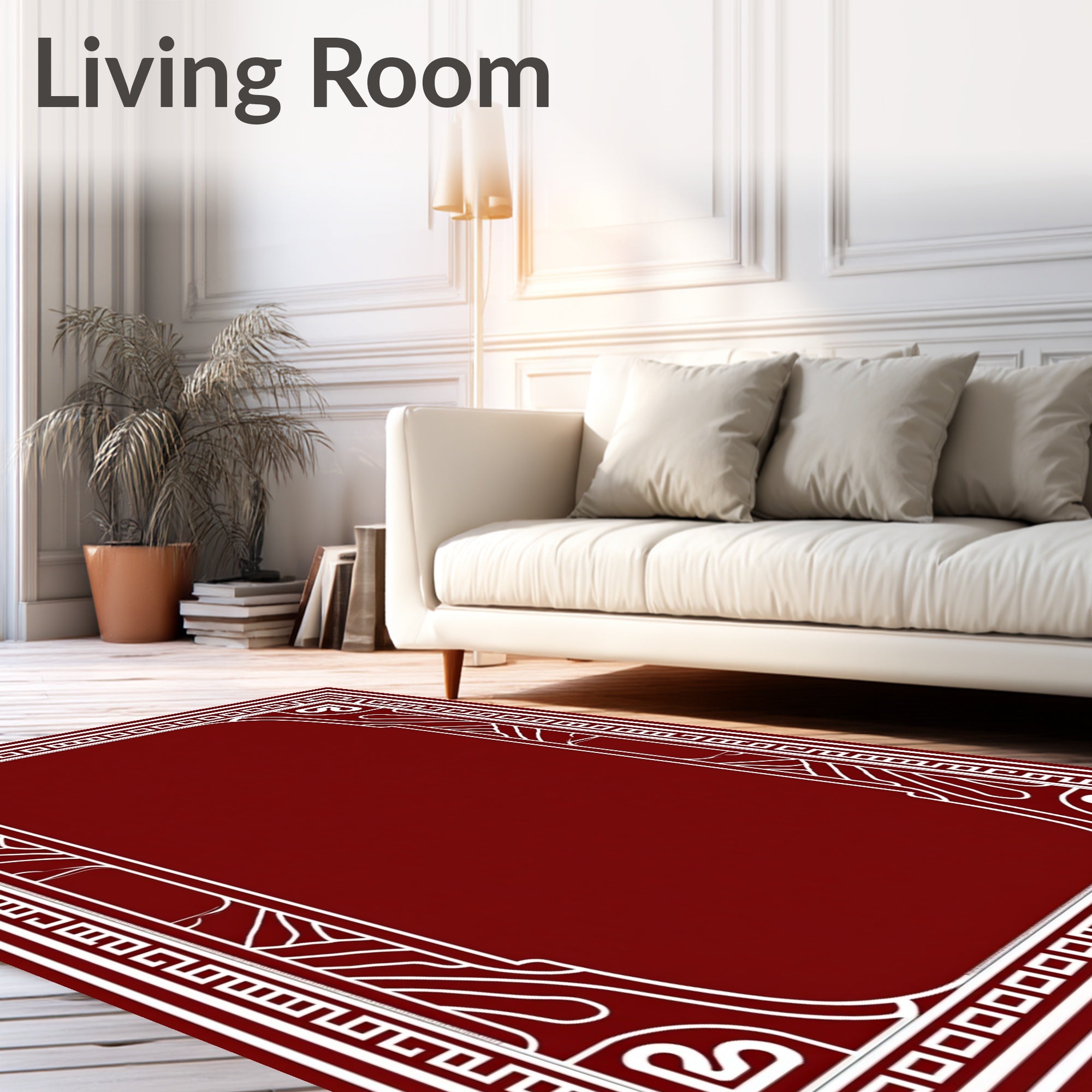 Art Deco Geometric Border Design Rug