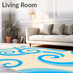 Blue Swirl Abstract Pattern Rug