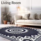 Radial Starburst Floral Pattern Rug