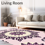 Floral Mandala Patterned Statement Rug