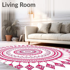 Intricate Mandala Pattern Red Design Rug