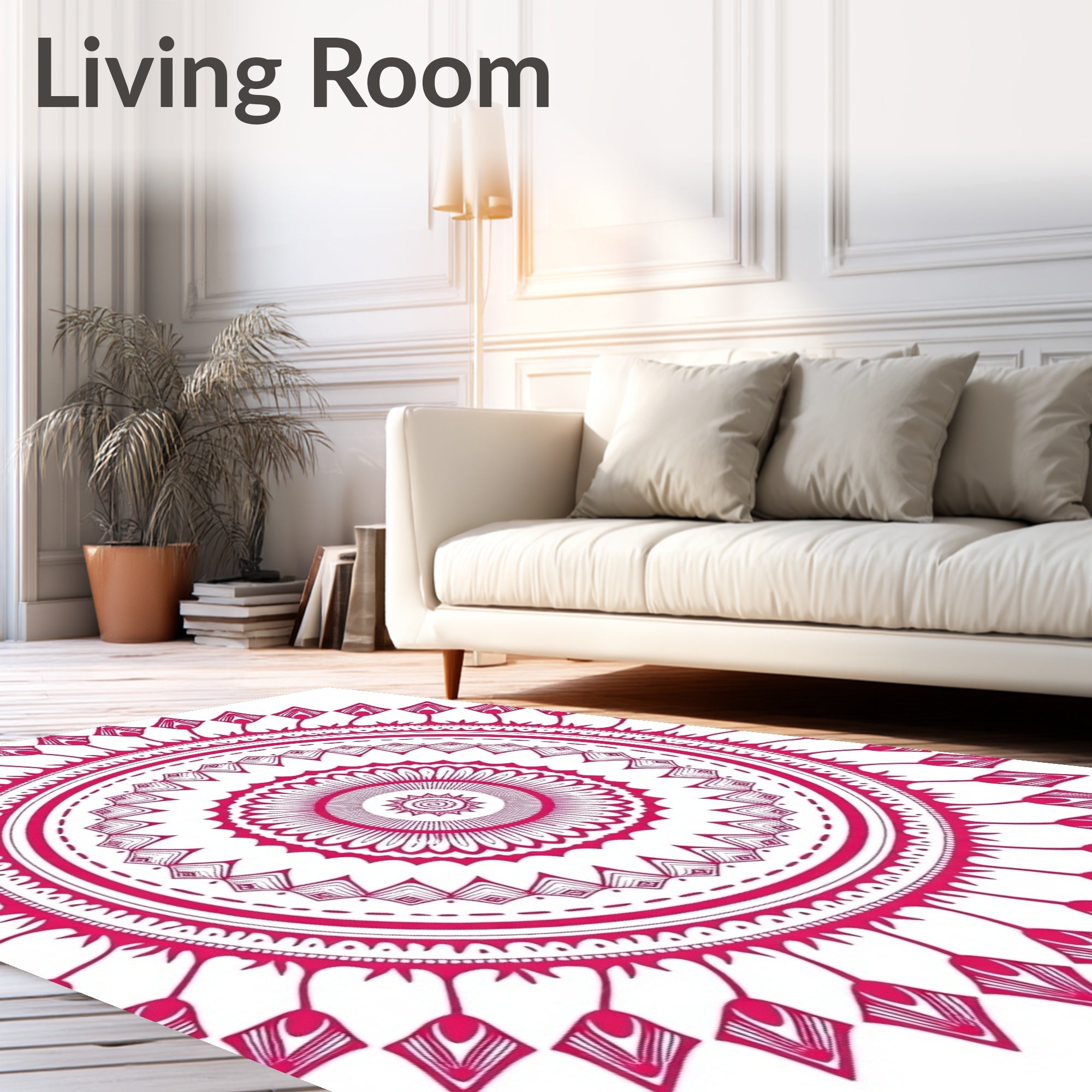 Intricate Mandala Pattern Red Design Rug