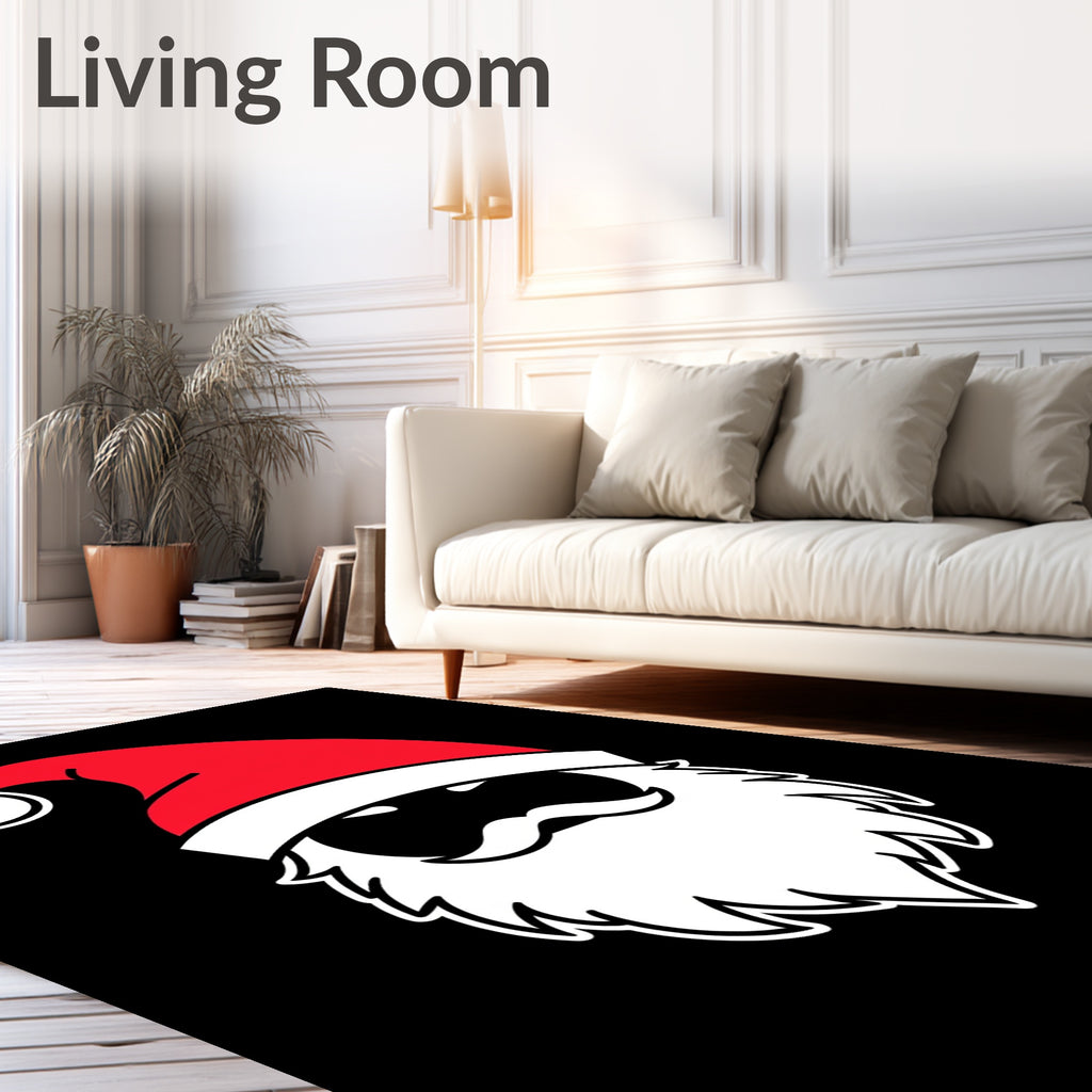 Festive Red Santa Hat Beard Accent Rug