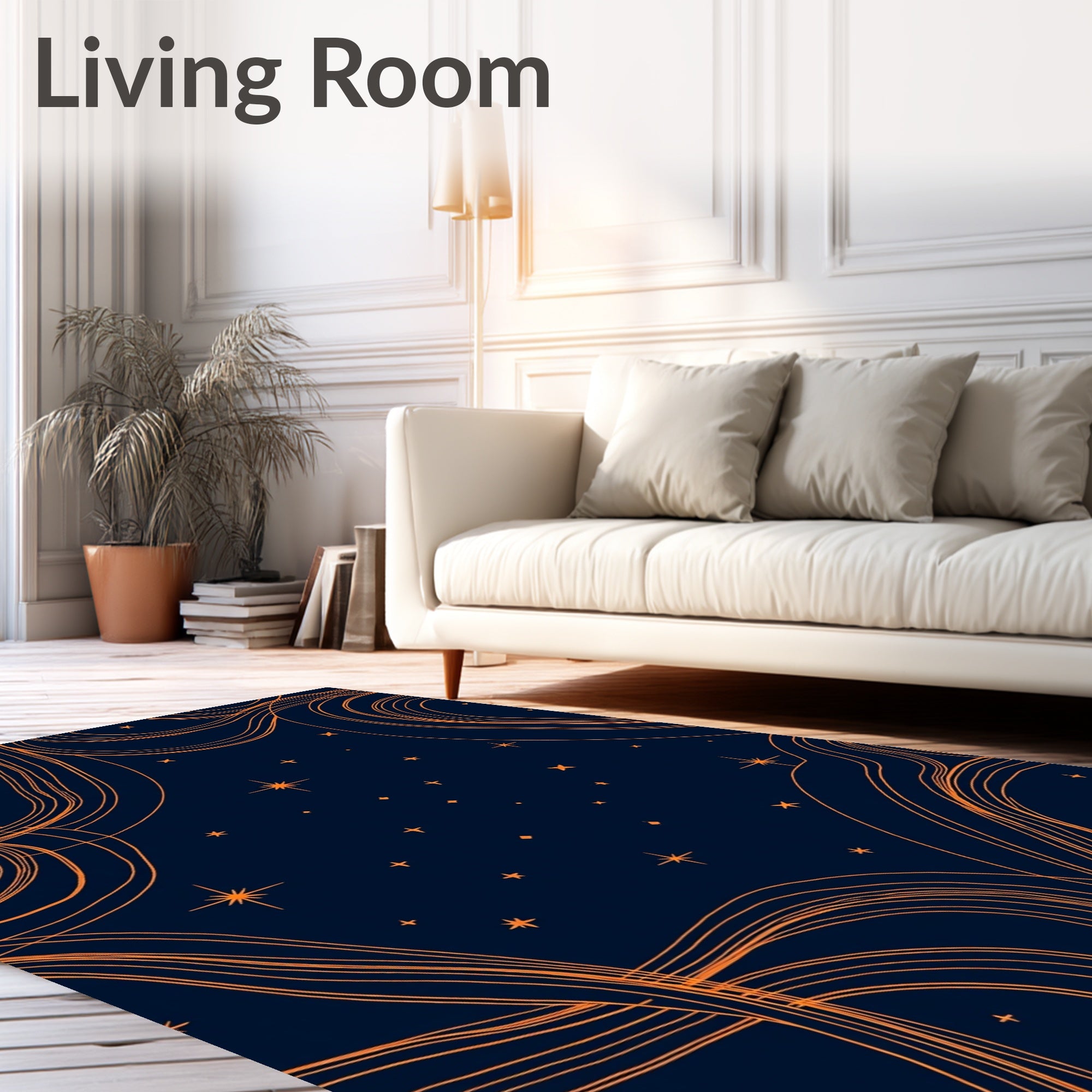 Cosmic Swirls and Starry Night Pattern Rug