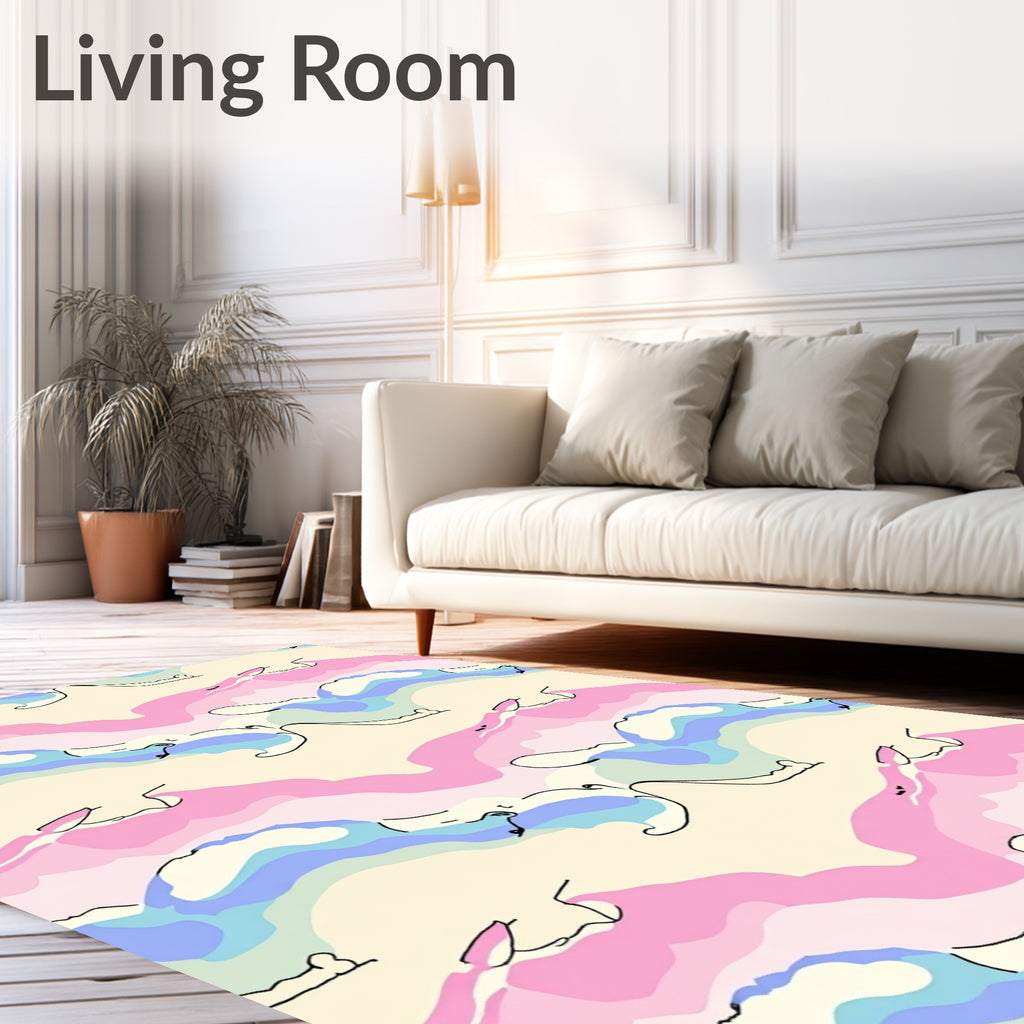 Pastel Abstract Contour Organic Rug