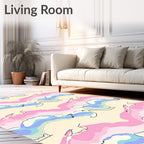 Pastel Abstract Contour Organic Rug