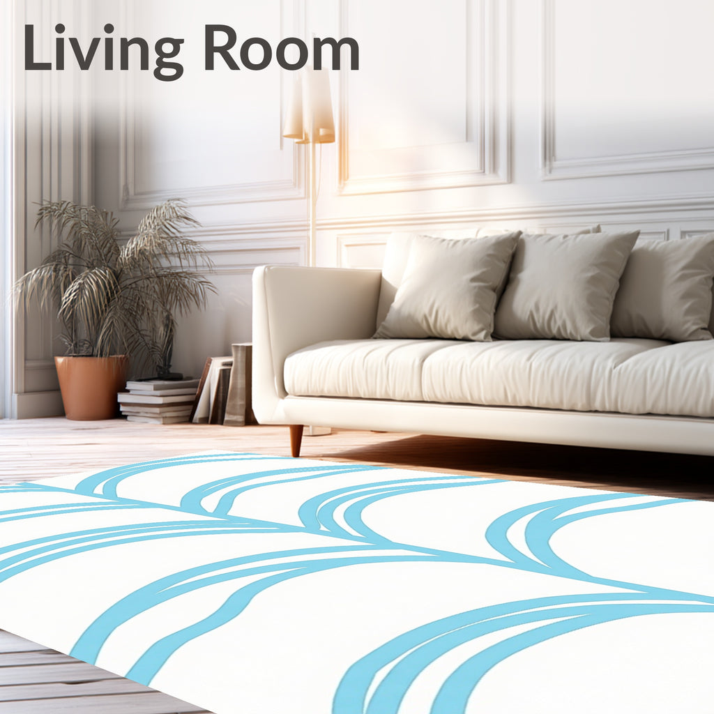 Sky Blue Organic Arch Pattern Rug