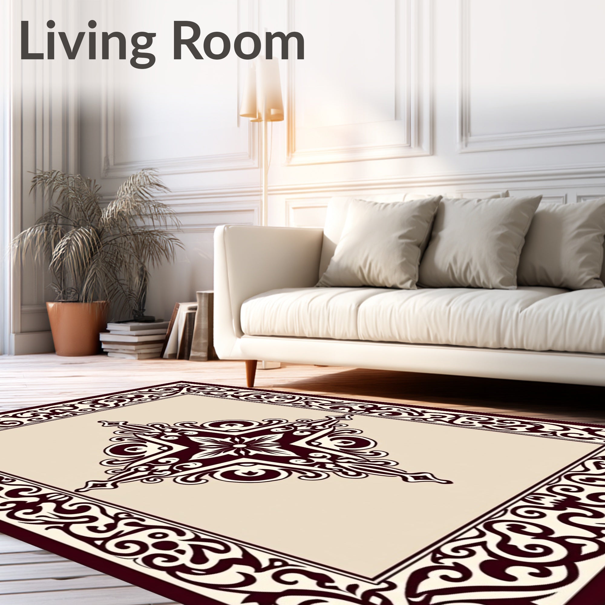 Ornate Regal Scrollwork Medallion Rug