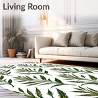 Elegant Natural Leaf Pattern Rug
