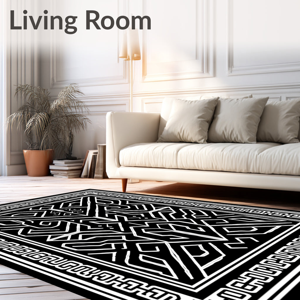 Bold Geometric Lines Abstract Design Rug