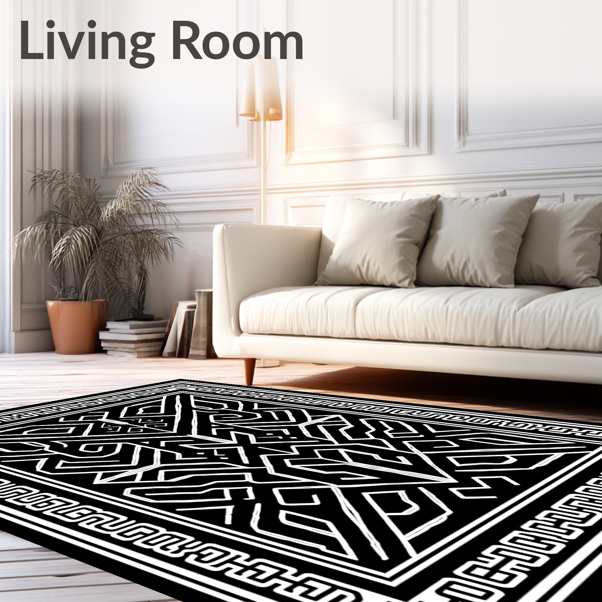 Bold Geometric Lines Abstract Design Rug