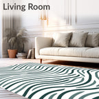 Modern Wavy Stripes Aesthetic Design Rug