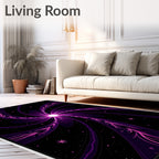 Galactic Swirl Floral Stars Rug
