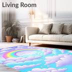 Pastel Sky With Rainbow Stars Rug