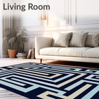 Geometric Maze Patterned Rug
