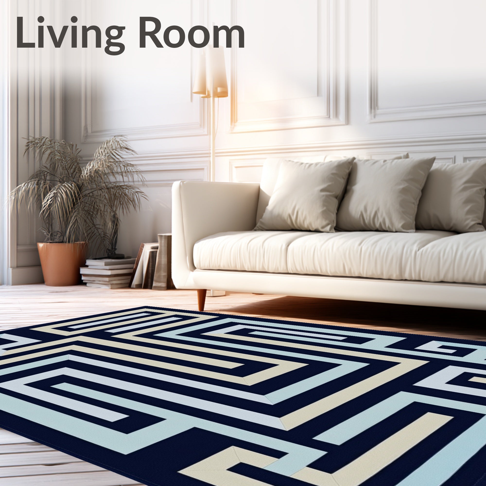 Geometric Maze Patterned Rug